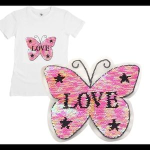4 🦋 LOVE Reversible Sequined Sew-On Patches